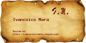 Ivancsics Mara névjegykártya